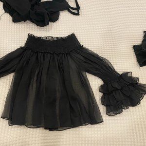 F21 Off the Shoulder Sheer Blouse (S)